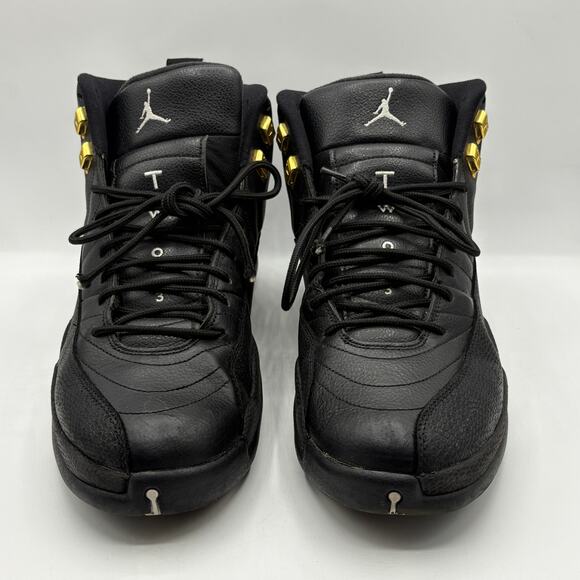 NIKE AIR JORDAN 12 Retro The Master Black Leather White Sz 11.5 - Picture 3 of 9